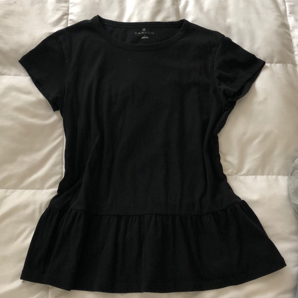 Caslon black peplum tee